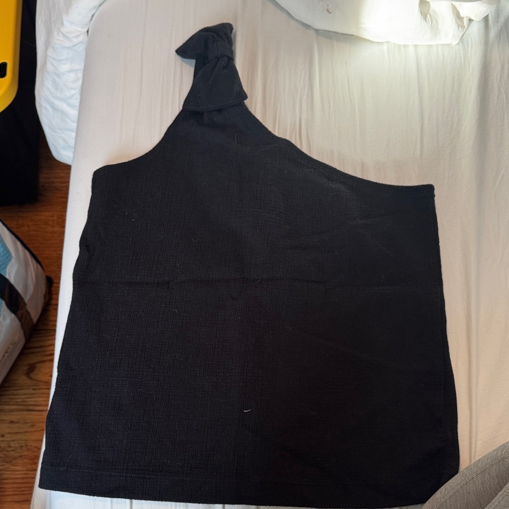 J. Crew Charcoal One-Shoulder Top